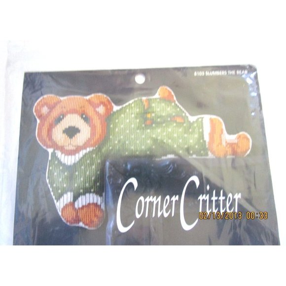 Cross Stitch Kit Designs for the Needle-Corner Critters Sitters #8103 Slum. Bear - Picture 2 of 6